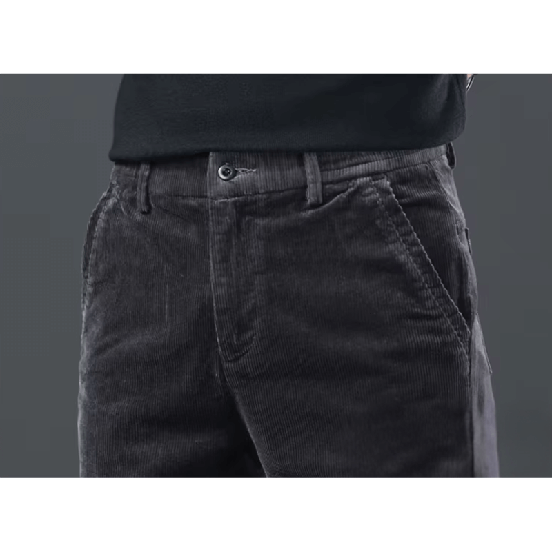 Men's Warm Fleece-Lined Corduroy Trousers