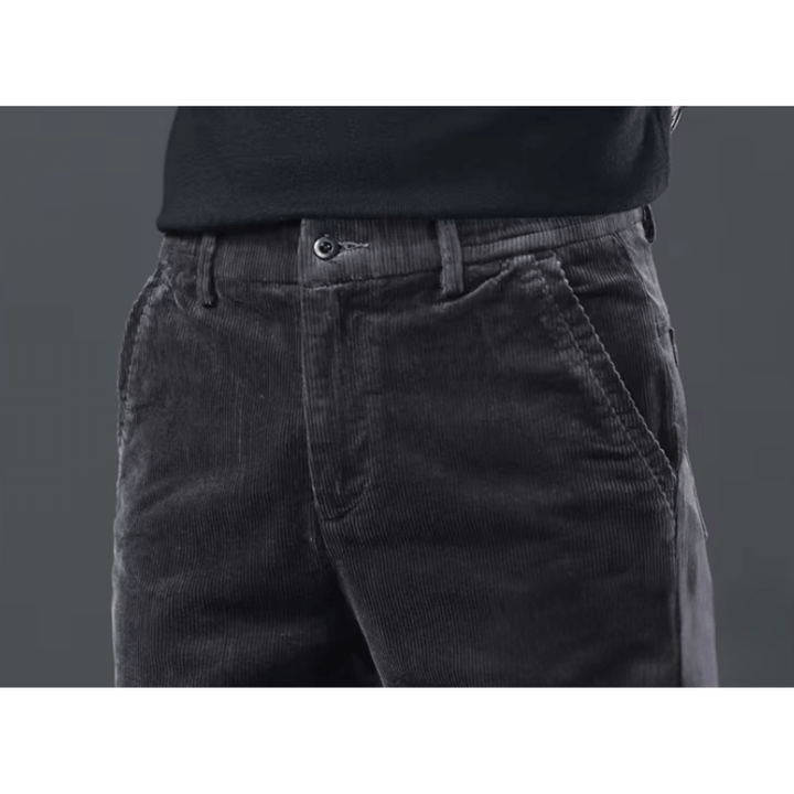 Men's Warm Fleece-Lined Corduroy Trousers