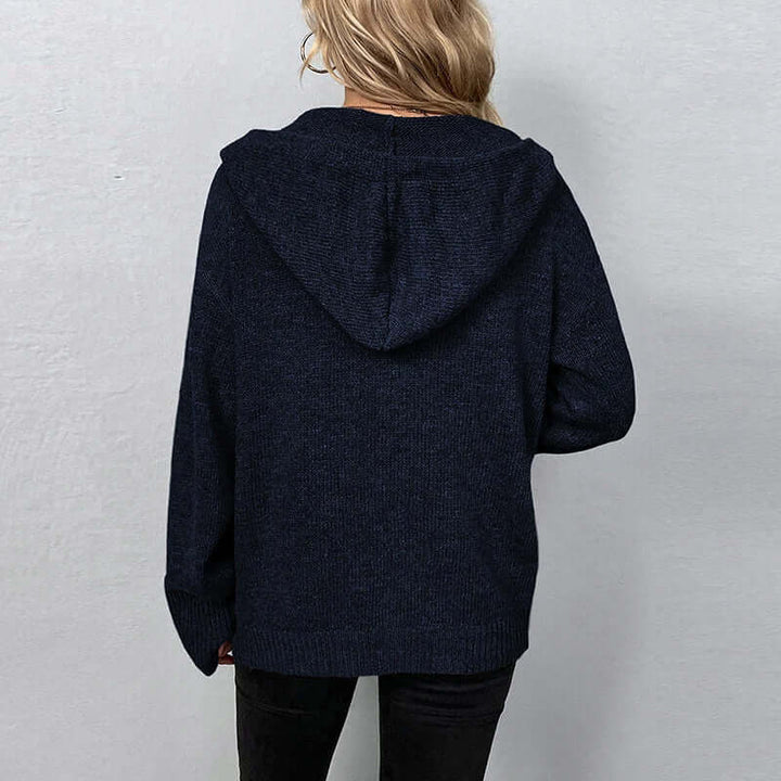 Women's Hooded Knitted Cardigan - Cozy & Warm