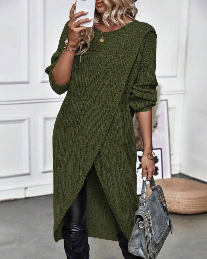 Women's Solid Midi Dress: Everyday Elegance