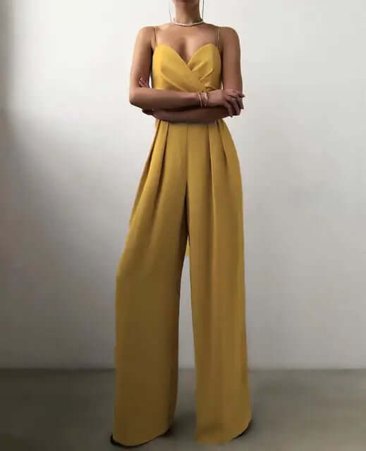 Women's Elegant Sleeveless Wide-Leg Jumpsuit