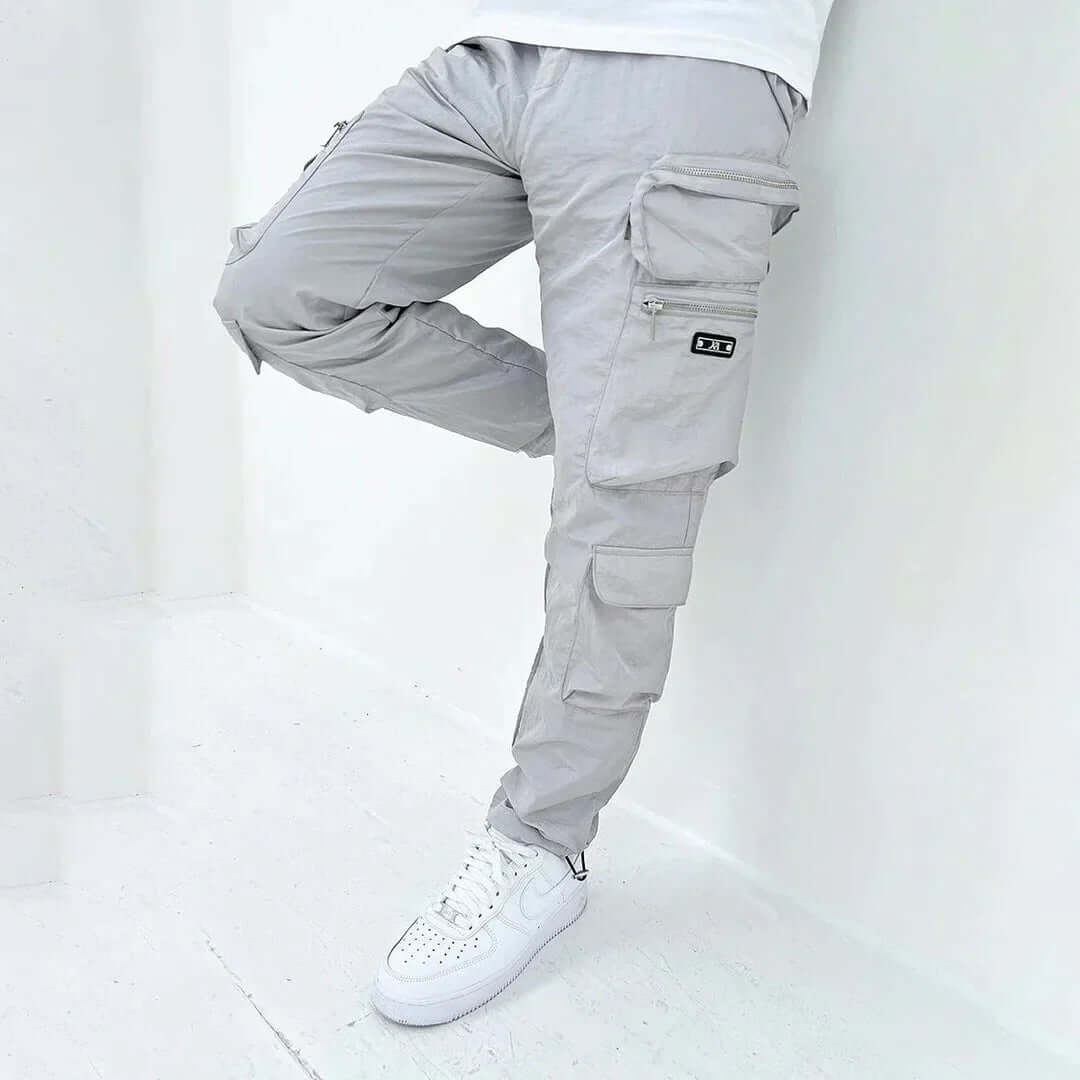 Men's Tapered Cargo Trousers: Multi-Pocket Utility Pants
