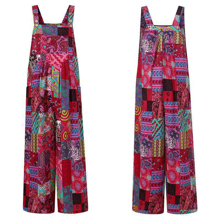 Women's Wide Leg Sleeveless Jumpsuit, Casual Summer Boho Style