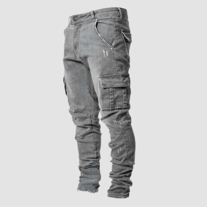 Men's Slim Fit Stacked Jeans with Pockets