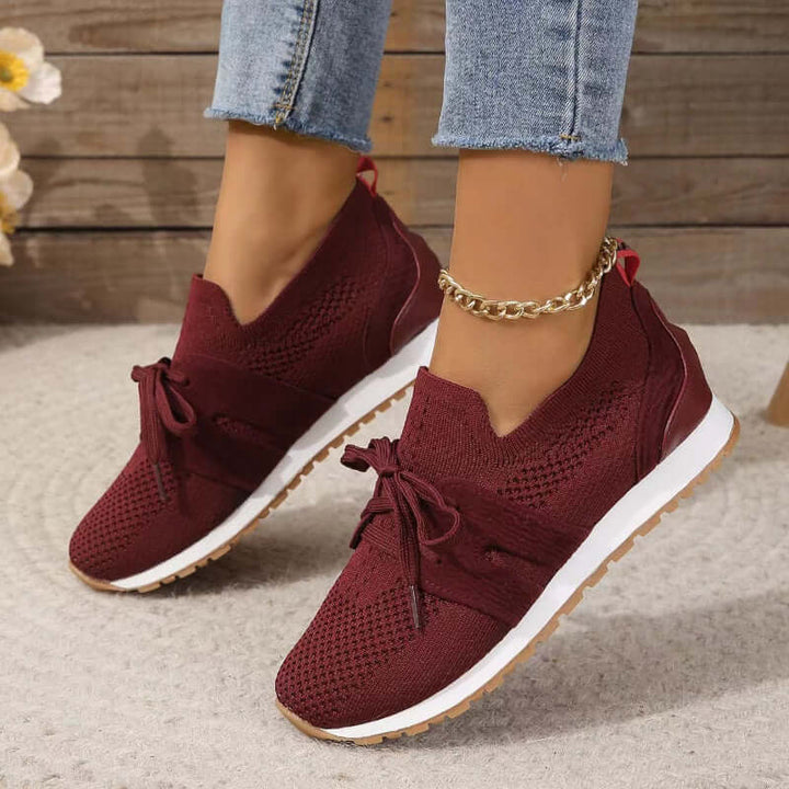 Women's Casual Lace-Up Sneakers: Comfortable & Breathable
