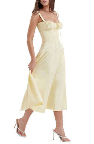 Printed Bustier Dress: Sustainable & Elegant