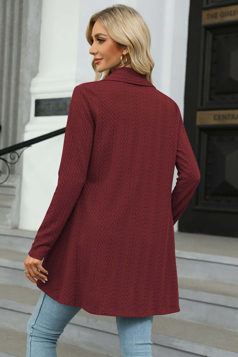 Women's Casual Open-Front Longline Cardigan