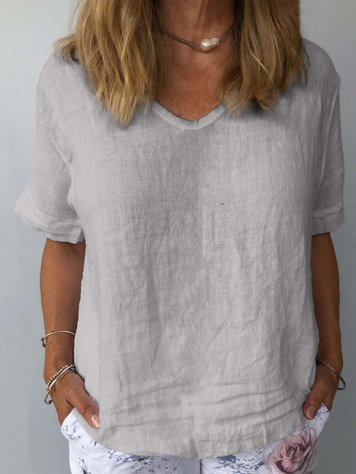 Women's Relaxed Cotton Linen Summer Top