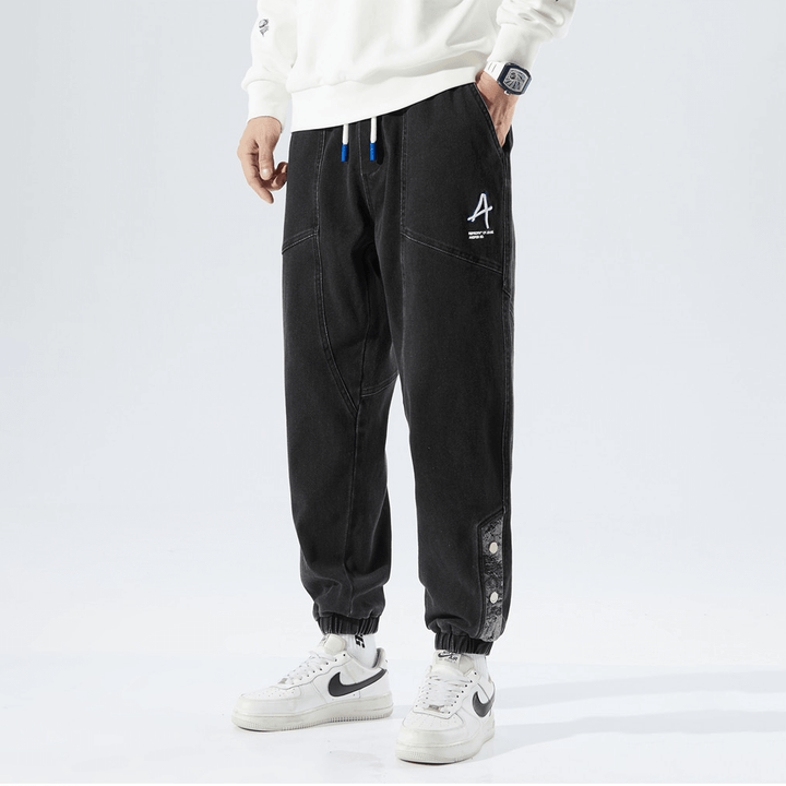 Men's Denim Joggers: Relaxed Fit, Elastic Waist & Cuffs