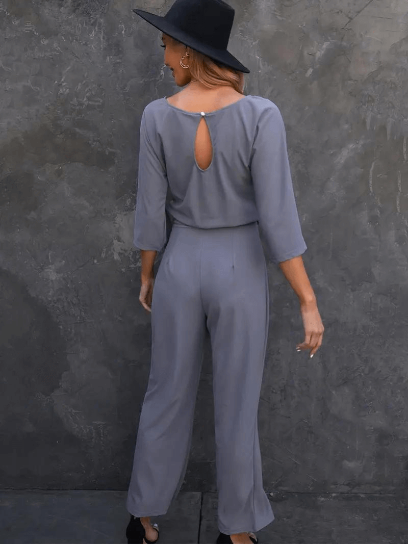 Women's Wide Leg Jumpsuit with Belt