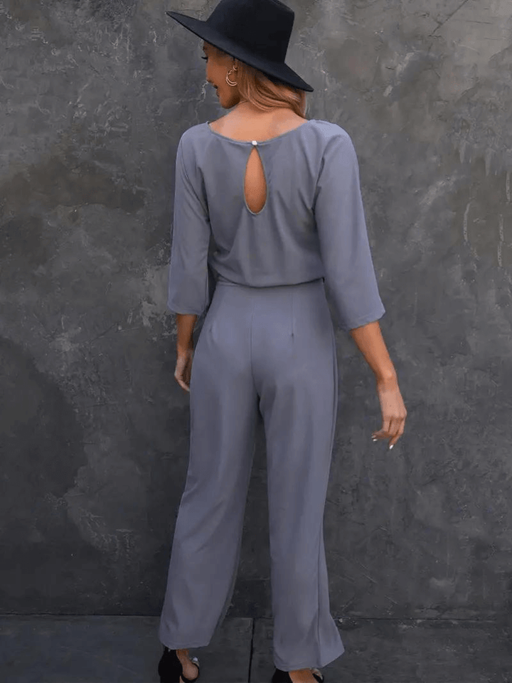Women's Wide Leg Jumpsuit with Belt