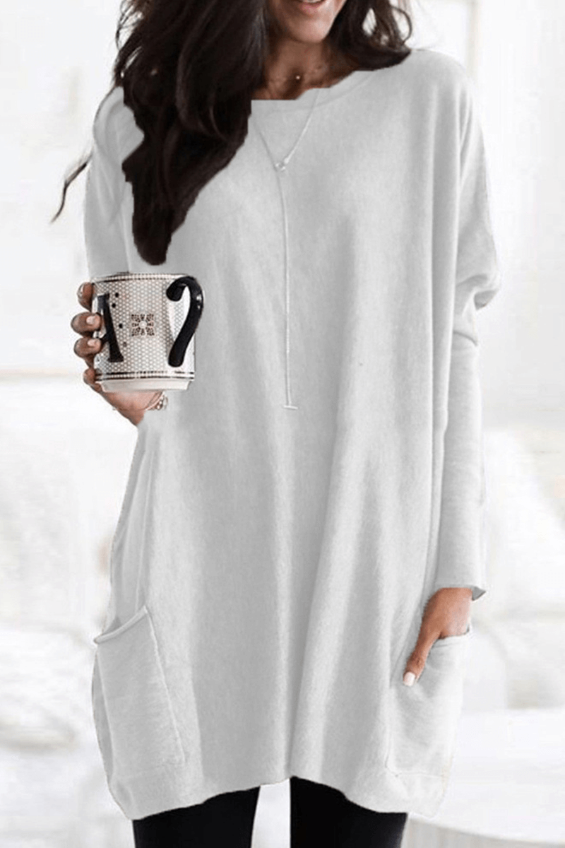 Women's Oversized Knit Tunic Sweater with Pockets