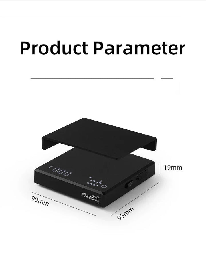 "Compact pocket digital coffee scale with timer, LCD, and high precision for kitchen and dining use, ideal for baristas."