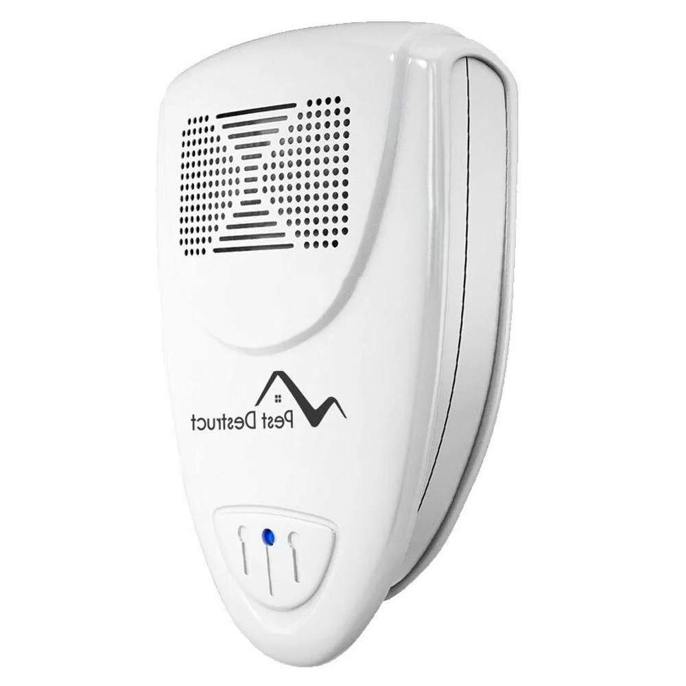 "Compact ultrasonic mice repellent with LED indicator, silently deters pests; ideal for homes with kids & pets; non-toxic."
