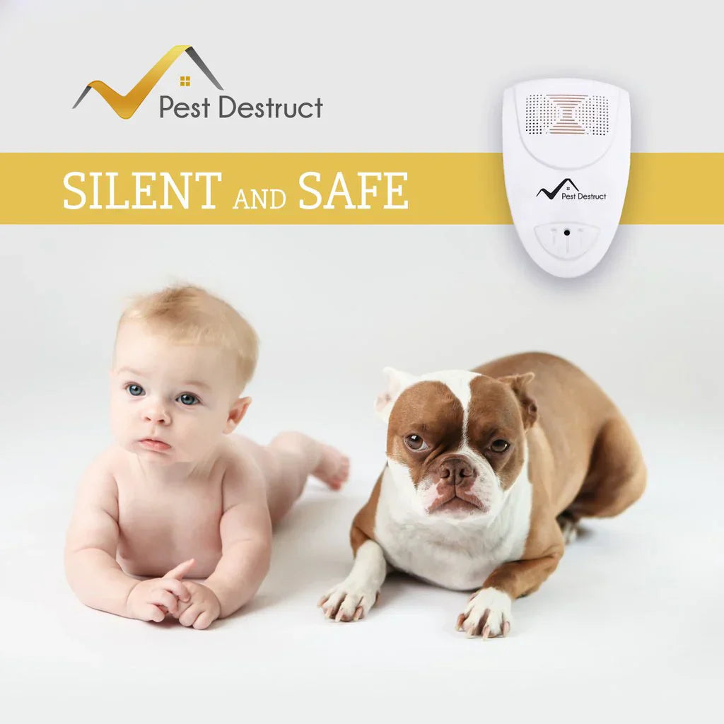 "Compact ultrasonic mice repellent with LED indicator, silently deters pests; ideal for homes with kids & pets; non-toxic."
