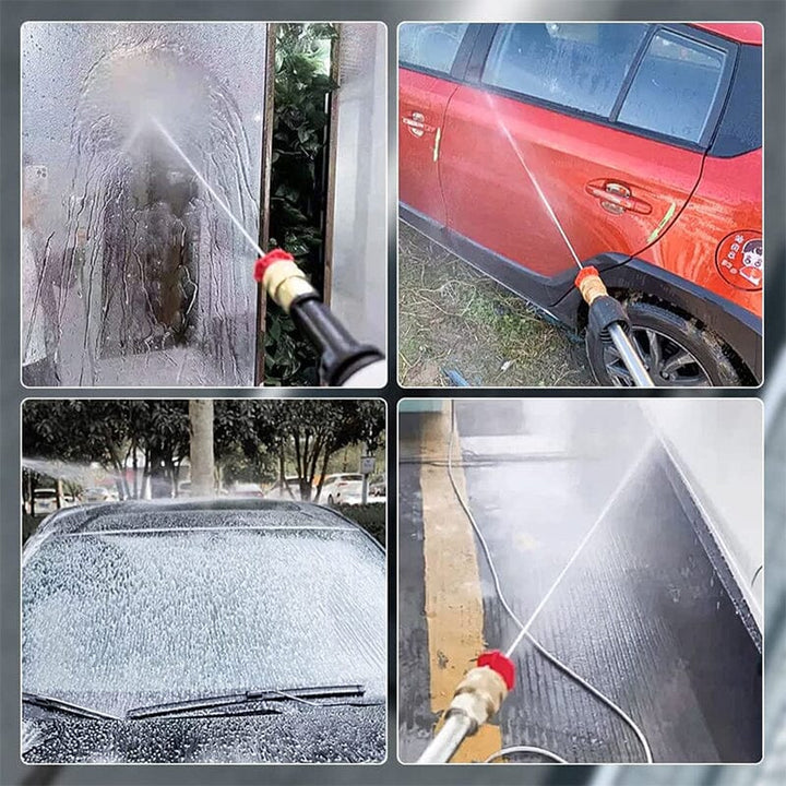 "Cordless high pressure water gun set with sleek design for efficient car and patio cleaning, lightweight and portable."