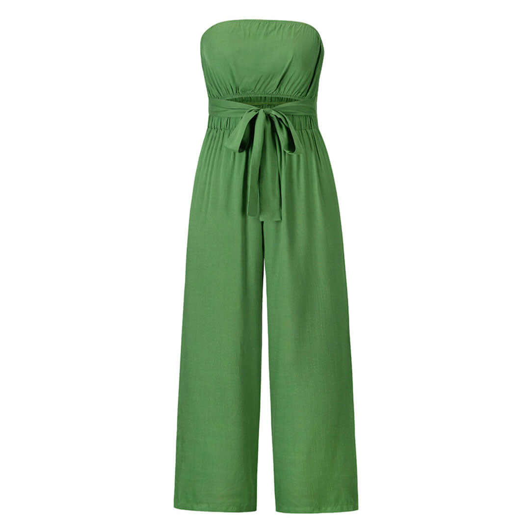 Women's Wide Leg Strapless Jumpsuit: Flowy Summer Romper