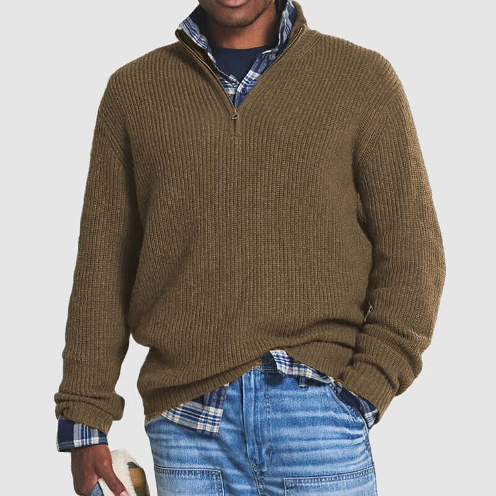 Men's Casual Knitted Sweater: Warm & Stylish