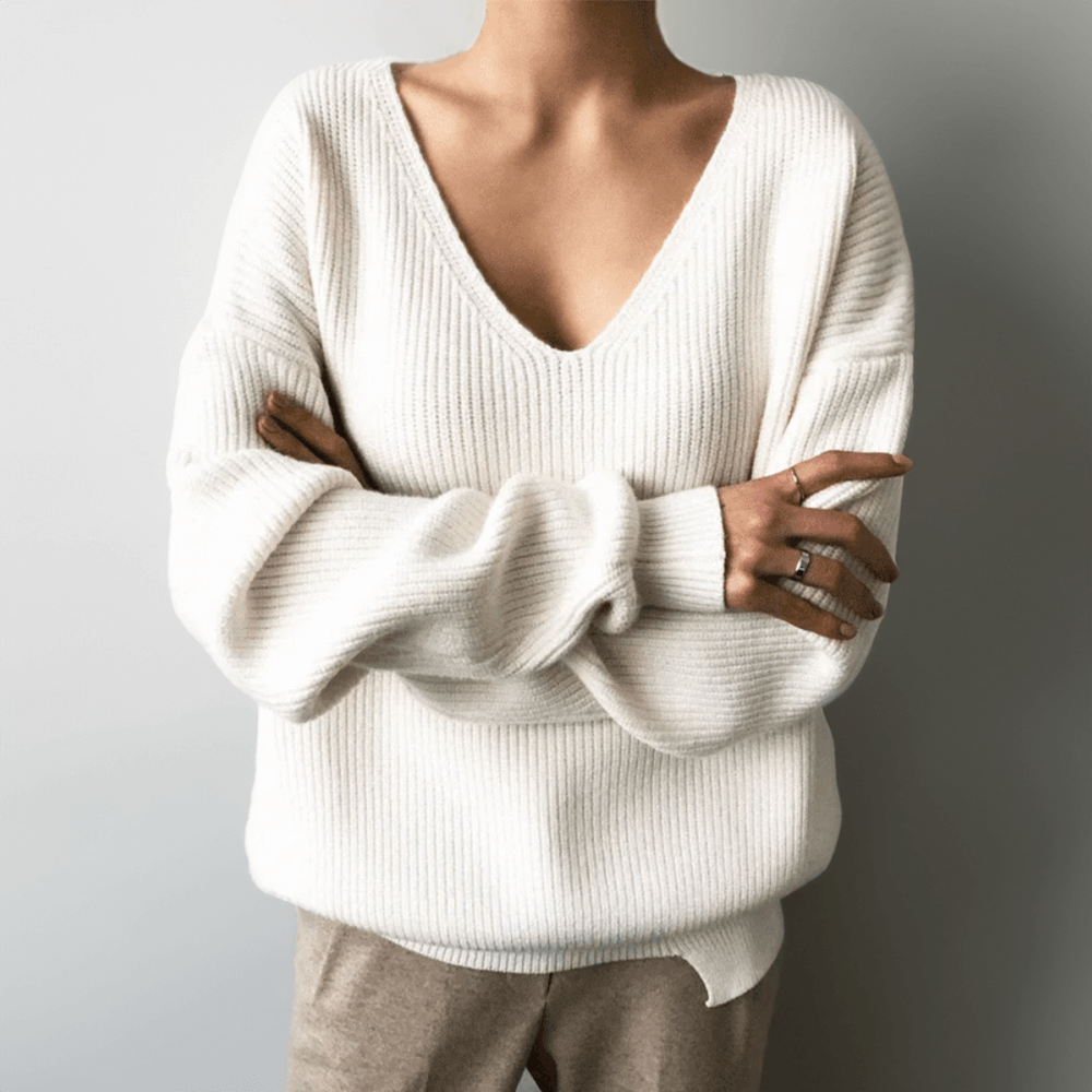 Women's V-Neck Relaxed Fit Sweater