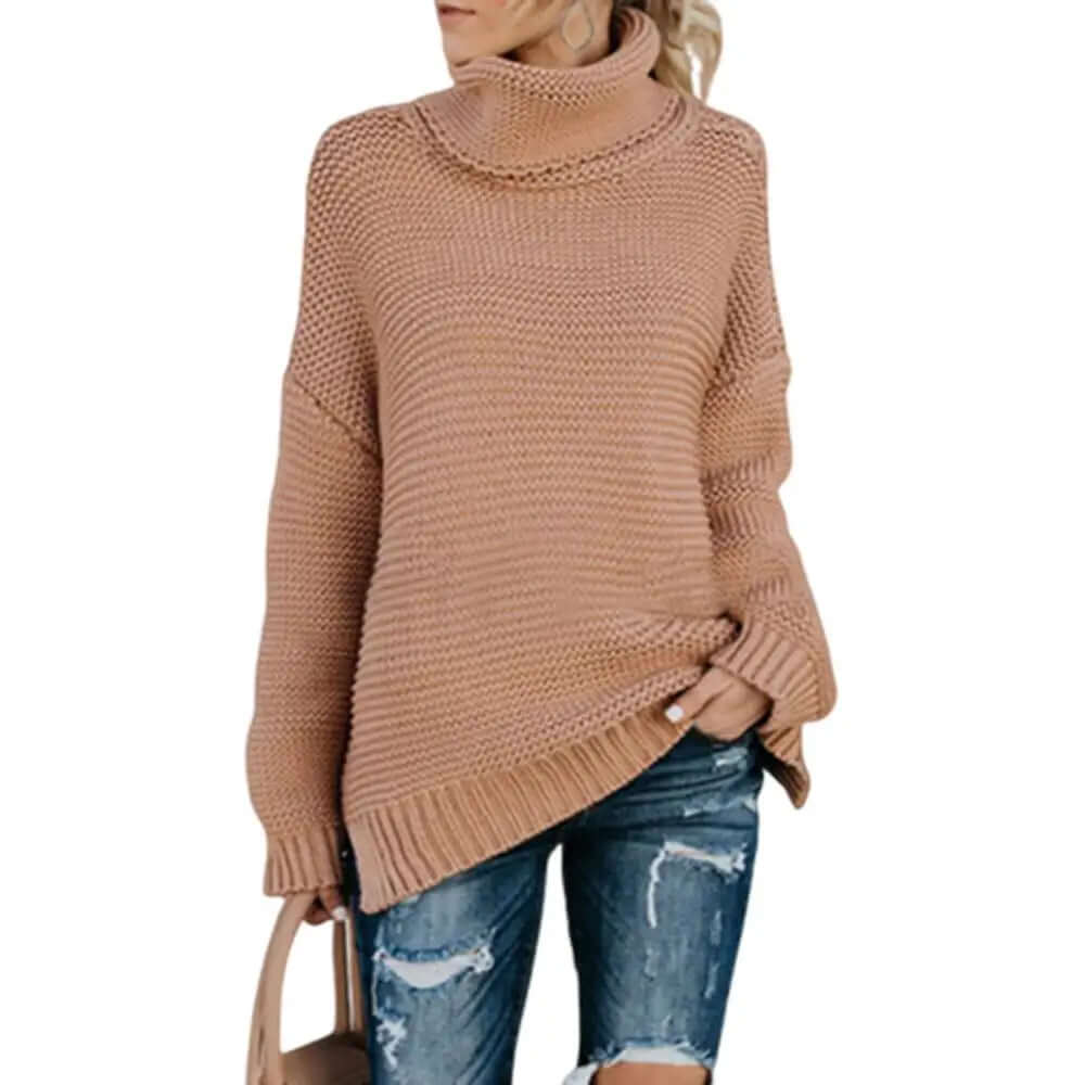 Women's Relaxed Roll Neck Knit Jumper