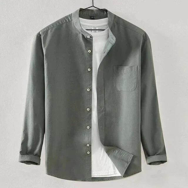 Men's High-Collar Fitted Shirt