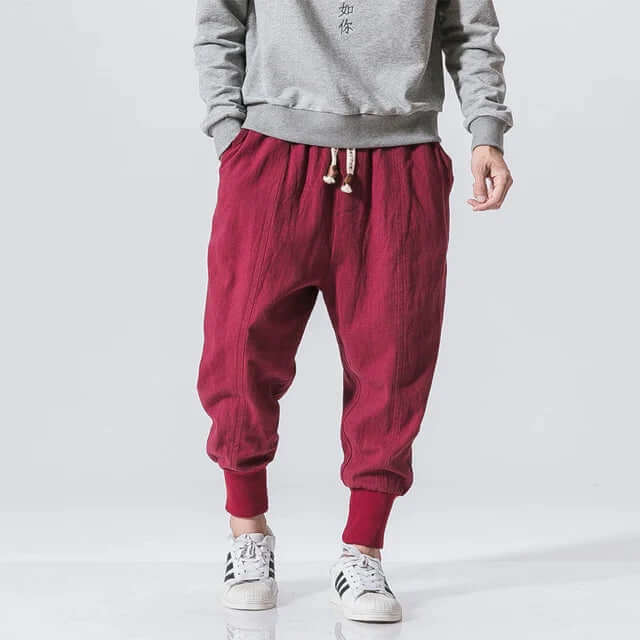 Men's Relaxed-Fit Casual Trousers with Elastic Waistband