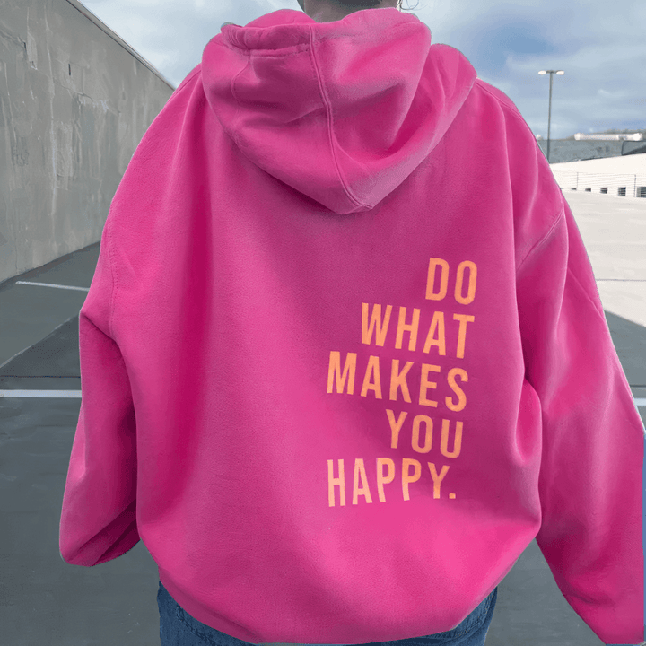 Women's Hooded Text Print Sweater: Cozy & Stylish