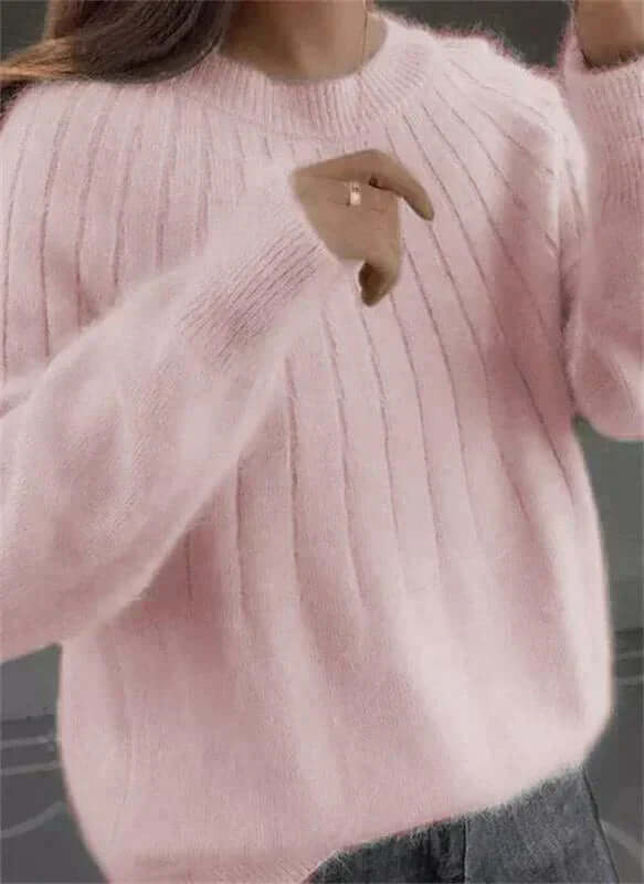 Women's Fluffy Knit Jumper - Cozy & Soft