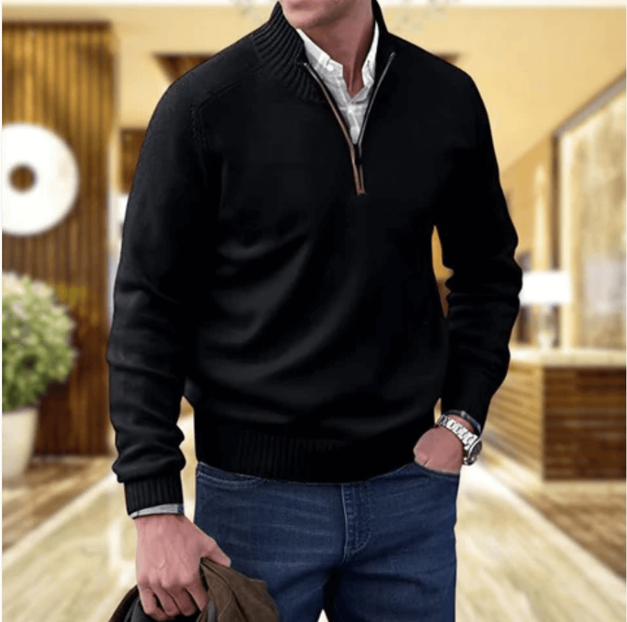 Men's Relaxed-Fit Long-Sleeve Wool Sweater