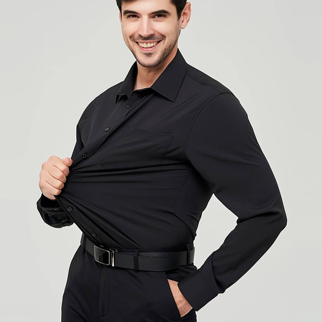 Men's Long-Sleeve Cotton Shirt: Modern Fit Dress Shirt