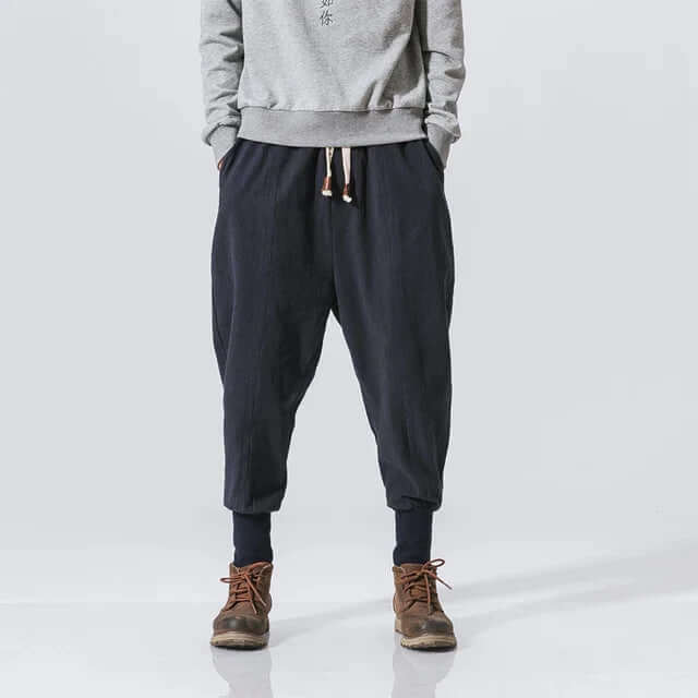 Men's Relaxed-Fit Casual Trousers with Elastic Waistband