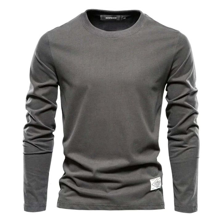 Men's Long-Sleeve Casual Crewneck T-Shirt: Relaxed Fit Tee
