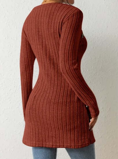 Women's Relaxed Fit Ribbed Button Shirt