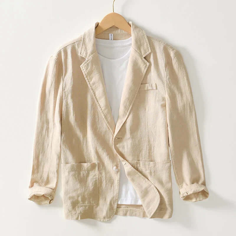 Men's Casual Two-Button Cotton Blazer Jacket