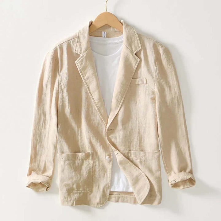 Men's Casual Two-Button Cotton Blazer Jacket