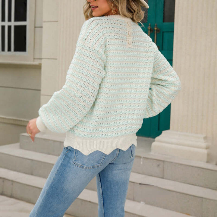Women's Long Sleeve Striped Knit Jumper
