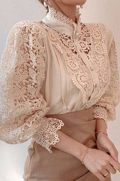 Embroidered Openwork Women's Blouse: Elegant Summer Top