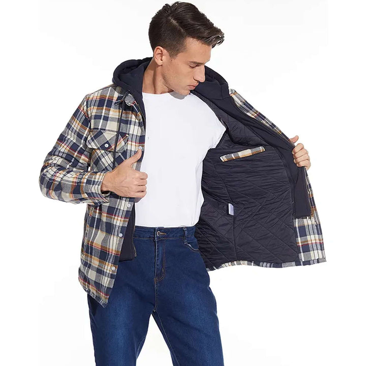 Men's Checked Long-Sleeve Casual Jacket