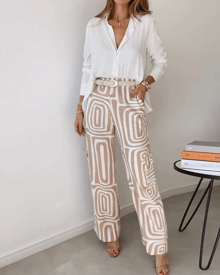 Careful set with blouse and belt