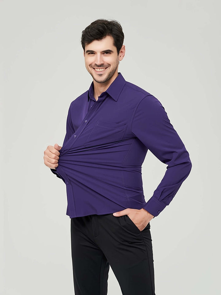 Men's Long-Sleeve Cotton Shirt: Modern Fit Dress Shirt
