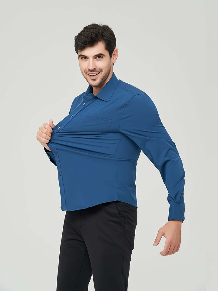 Men's Long-Sleeve Cotton Shirt: Modern Fit Dress Shirt
