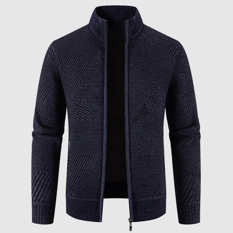 Men's Geometric Knit Cardigan Jacket