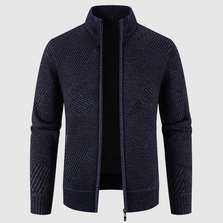 Men's Geometric Knit Cardigan Jacket