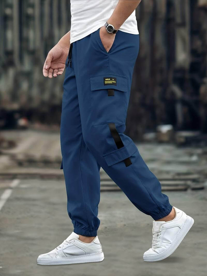 Men's Relaxed Fit Cargo Joggers with Multiple Pockets