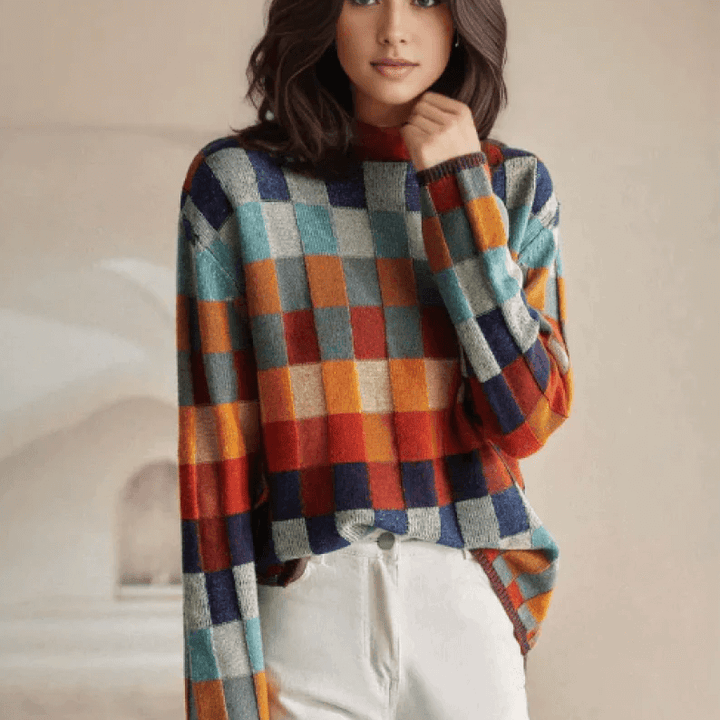 Women's Warm Collar Knitted Pullover: Cozy & Stylish