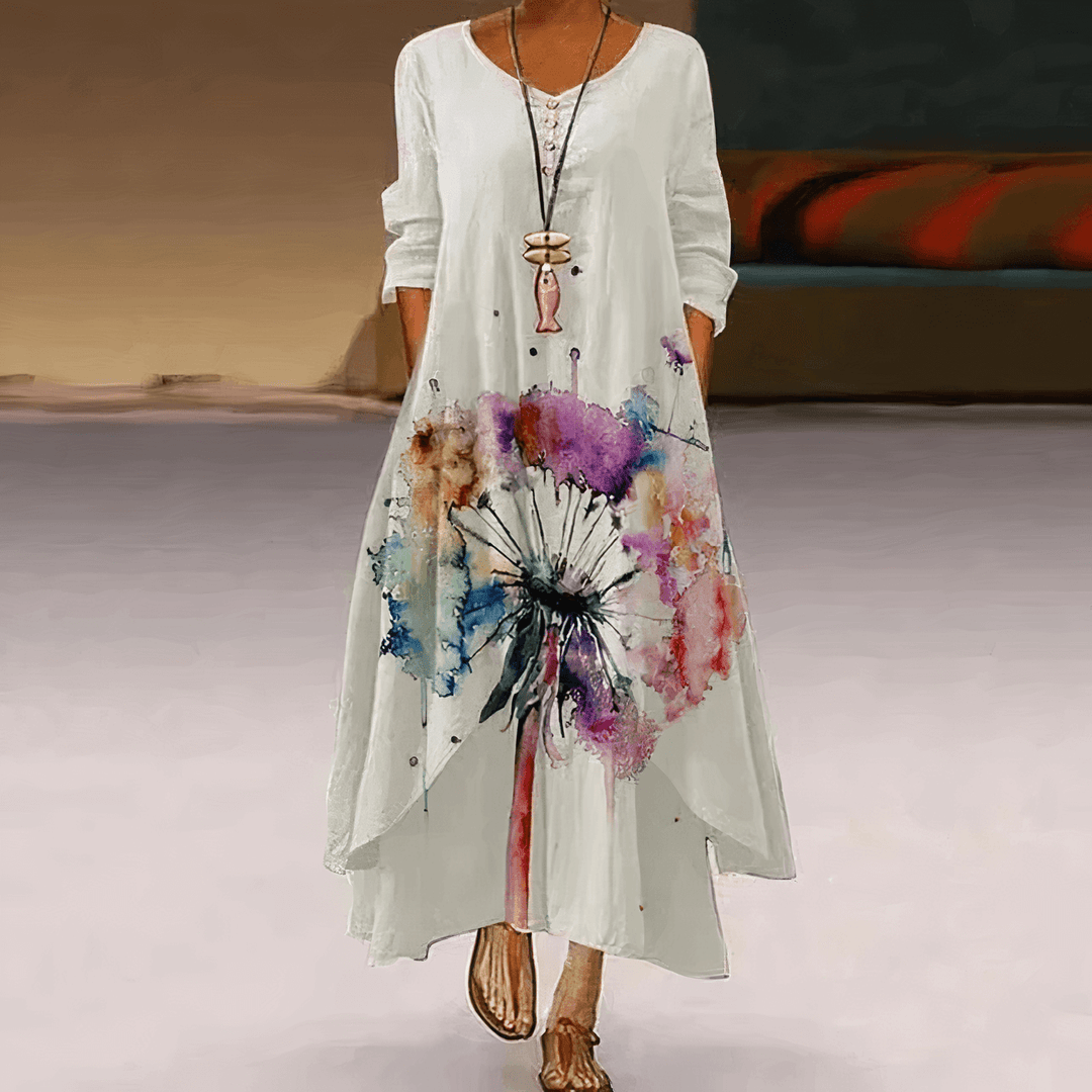 Elegant A-Line Cotton Dress: Sustainable & Breathable