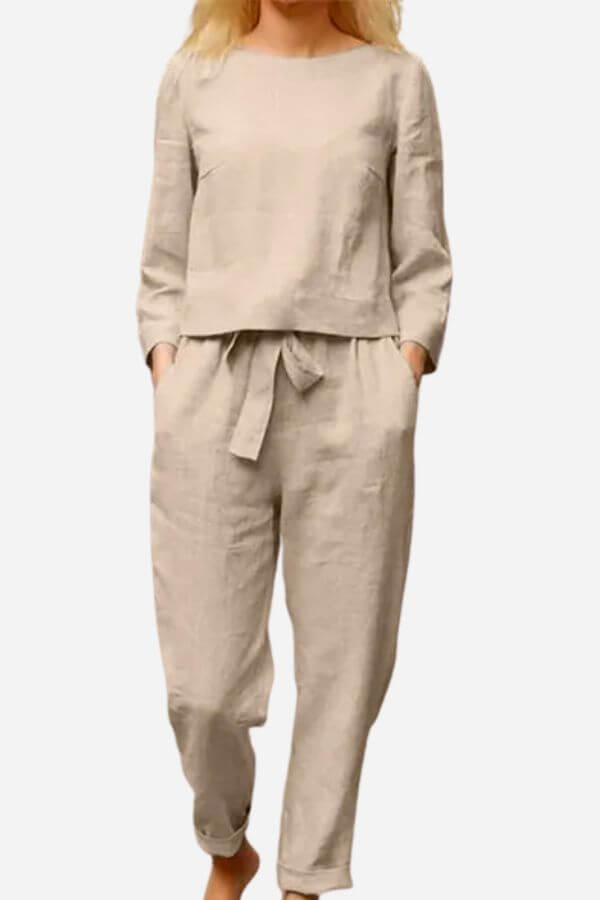 Women's Long Sleeve Shirt & Pencil Pants Set