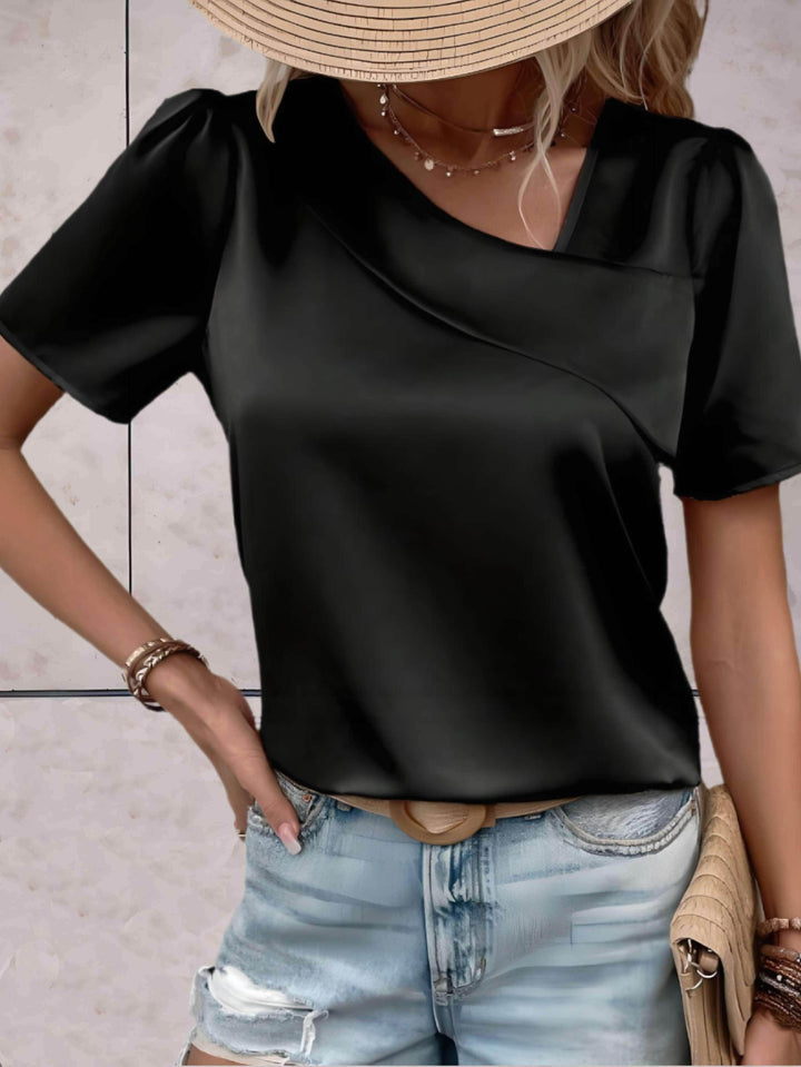 Women's Casual Overlap Patterned Top