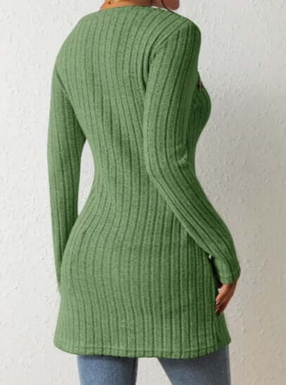 Women's Relaxed Fit Ribbed Button Shirt