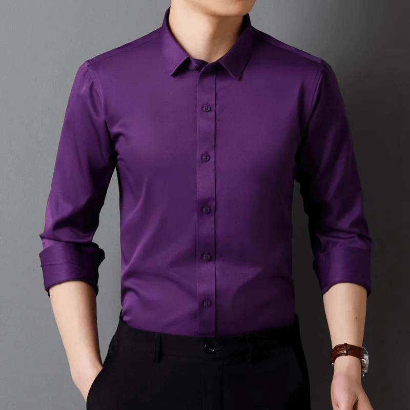 Men's Slim Fit Formal Long-Sleeve Shirt